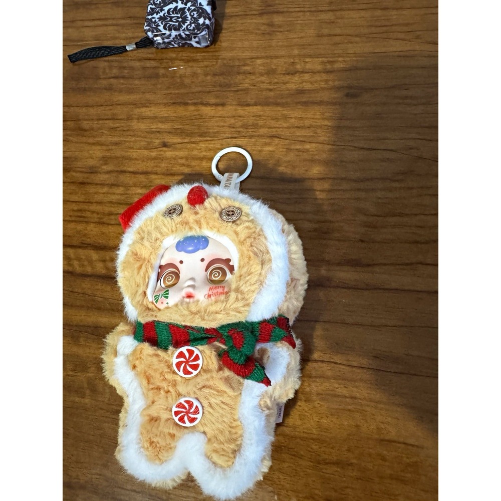 MINNATANG Mini Bear Plush Keychain Brown White Santa Hat Scarf 2024 Christmas